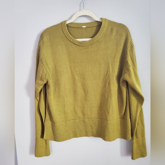 lululemon athletica Sweaters - Lululemon 🍋 Cashlu Boxy Crewneck Sweater Auric Gold Size Medium (8)